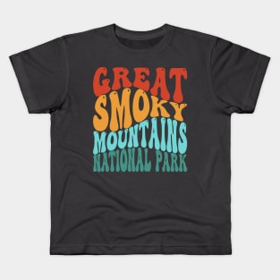 Great Smoky Mountains National Park Retro Vintage Typography Kids T-Shirt